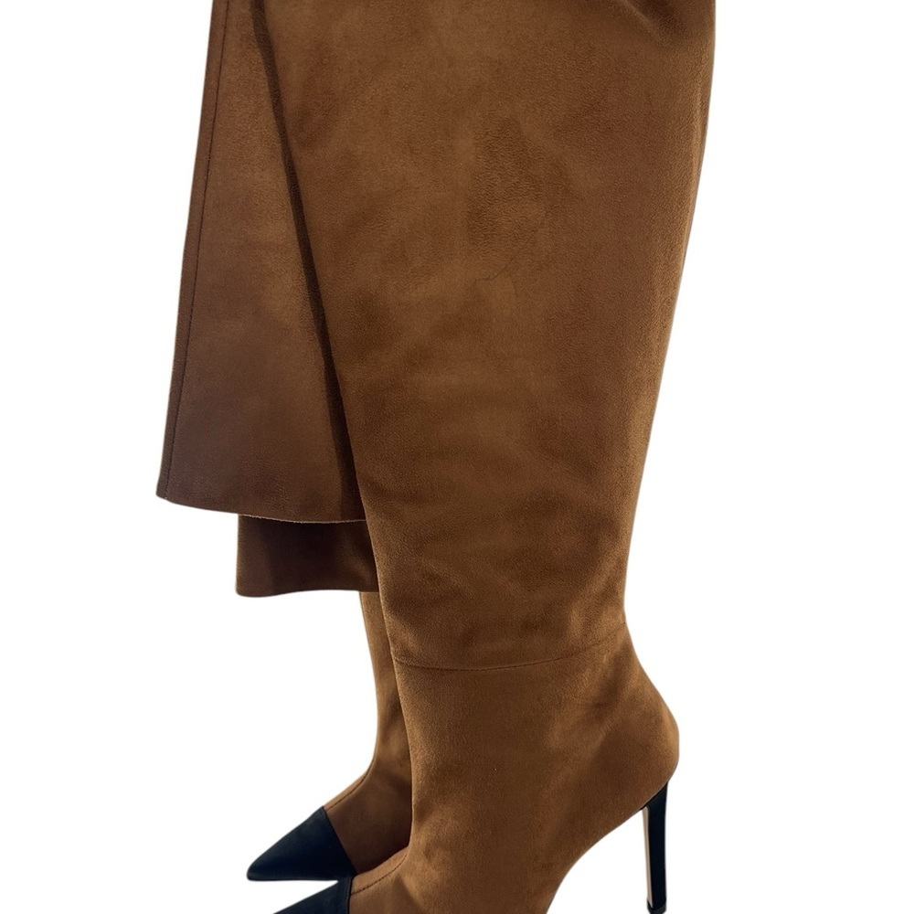 NIB Good American Over the Knee Slouch Pointed Toe Brown Boots 4 - Picture 3 of 11